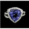 Image 1 : 14KT White Gold 5.22ct Tanzanite and Diamond Ring