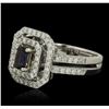 Image 2 : 14KT White and Yellow Gold 0.40ct Tanzanite and Diamond Ring