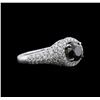 Image 2 : 2.45ctw Black Diamond Ring - 18KT White Gold