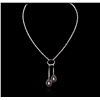 Image 1 : 18KT White Gold 2.50ctw Ruby and Diamond Necklace