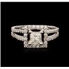 Image 1 : 18KT White Gold 1.12ctw Diamond Ring
