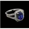 Image 2 : 18KT White Gold 1.95ct Tanzanite and Diamond Ring