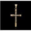 Image 1 : 14KT Yellow Gold 0.18ctw Diamond Cross Pendant