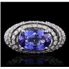 Image 1 : 14KT White Gold 3.11ct Tanzanite and Diamond Ring