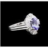 Image 2 : 1.67ct Tanzanite and Diamond Ring - 14KT White Gold