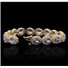 Image 3 : 14KT Yellow Gold 9.45ctw Tanzanite and Diamond Bracelet