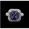 Image 1 : 14KT White Gold 4.25ct Tanzanite and Diamond Ring