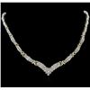 Image 1 : 3.89ctw Diamond Necklace - 14KT White and Yellow Gold
