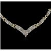 Image 2 : 3.89ctw Diamond Necklace - 14KT White and Yellow Gold