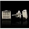 Image 2 : 14KT White Gold 0.69ctw Diamond Earrings