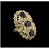 Image 2 : 14KT Yellow Gold 5.01ctw Sapphire and Diamond Ring
