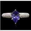 Image 1 : 14KT White Gold 1.58ct Tanzanite and Diamond Ring