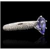 Image 2 : 14KT White Gold 1.58ct Tanzanite and Diamond Ring
