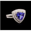 Image 2 : 14KT White Gold 1.76ct Tanzanite and Diamond Ring
