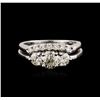 Image 1 : 14KT White Gold 1.57ctw Diamond Wedding Ring Set