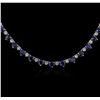 Image 2 : 18KT White Gold 19.80ctw Sapphire and Diamond Necklace