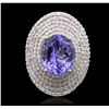 Image 1 : 14KT White Gold 5.82ct Tanzanite and Diamond Ring
