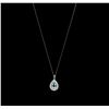 Image 2 : 14KT White Gold 2.52ct Aquamarine and Diamond Pendant With Chain
