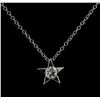 Image 1 : 14KT White Gold 0.20ct Diamond Star Pendant With Chain