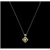 Image 1 : 0.50ctw Diamond Pendant With Chain - 18KT Two-Tone Gold