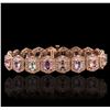 Image 1 : 14KT Rose Gold 14.40ctw Multi-Color Sapphire and Diamond Bracelet