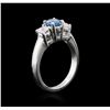 Image 3 : 14KT White Gold 0.85ctw Fancy Blue Diamond Ring