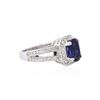 Image 2 : 14KT White Gold GIA Certified 3.06ct Sapphire and Diamond Ring