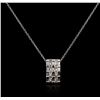 Image 1 : 14KT White Gold 0.75ctw Diamond Pendant With Chain