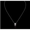 Image 2 : 14KT White Gold 0.75ctw Diamond Pendant With Chain