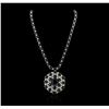 Image 2 : 14KT White Gold 75.63ctw Sapphire and Diamond Necklace
