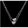 Image 2 : 0.40ctw Diamond Heart Necklace - 14KT White Gold