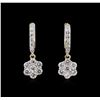 Image 1 : 1.10ctw Diamond Dangle Earrings - 14KT Yellow Gold