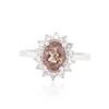 Image 1 : 14KT White Gold 1.73ct Brown Sapphire and Diamond Ring