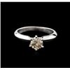 Image 1 : 14KT White Gold 0.70ct Round Cut Fancy Brown Diamond Solitaire Ring