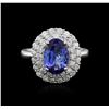 Image 1 : 14KT White Gold 2.28ct Tanzanite and Diamond Ring