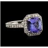 Image 2 : 14KT White Gold 3.26ct Tanzanite and Diamond Ring