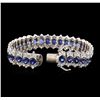 Image 3 : 14KT White Gold 20.79ctw Sapphire and Diamond Bracelet