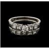 Image 1 : 1.45ctw Diamond Wedding Ring Set - Platinum