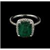Image 1 : 14KT White Gold 2.53ct Emerald and Diamond Ring