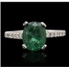 Image 1 : 14KT White Gold 2.32ct Emerald and Diamond Ring