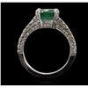 Image 3 : 14KT White Gold 2.32ct Emerald and Diamond Ring