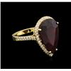 Image 2 : 13.98ct Ruby and Diamond Ring - 14KT Yellow Gold