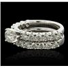 Image 2 : 14KT White Gold 2.67ctw Diamond Engagement Wedding Set
