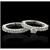 Image 3 : 14KT White Gold 2.67ctw Diamond Engagement Wedding Set
