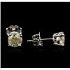 Image 2 : 14KT White Gold 1.23ctw Diamond Stud Earrings