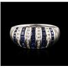Image 1 : 14KT White Gold 1.43ctw Sapphire and Diamond Ring