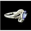 Image 2 : 18KT White Gold 1.72ct Tanzanite and Diamond Ring