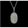 Image 2 : 2.00ctw Diamond Pendant With Chain - 14KT White Gold