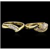 Image 3 : 14KT Yellow Gold 0.95ctw Diamond Wedding Ring Set