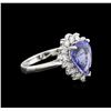Image 2 : 2.70ct Tanzanite and Diamond Ring - 14KT White Gold